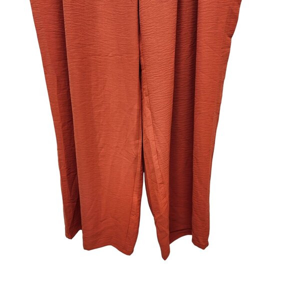 Womens Size 2XL Rust Wide-Leg Pants  Crinkle Texture - Picture 6 of 10